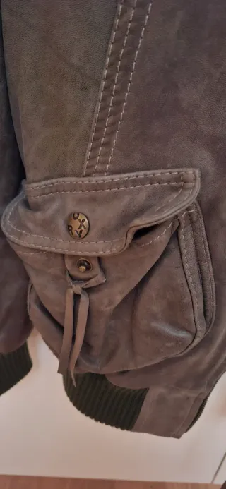 Cazadora cuero Roxy beige Talla M