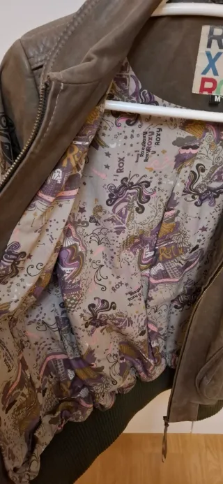 Cazadora cuero Roxy beige Talla M