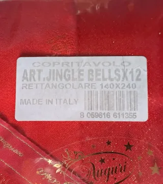 Tovaglia Natale Jingle Bells Rossa