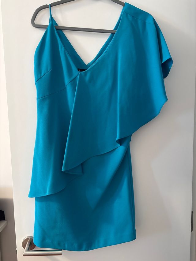 Vestido fiesta azul turquesa