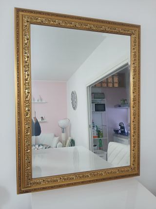 Specchio con Cornice Dorata in Legno