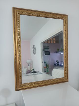 Specchio con Cornice Dorata in Legno