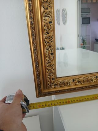 Specchio con Cornice Dorata in Legno