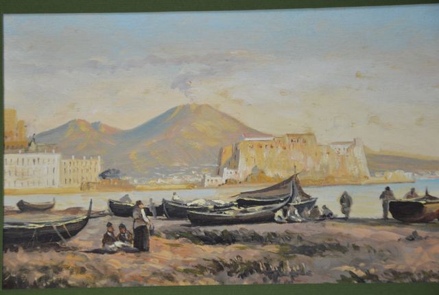 Dipinto firmato olio su tavola – Vesuvio, anni ‘80