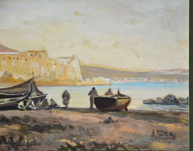 Dipinto firmato olio su tavola – Vesuvio, anni ‘80