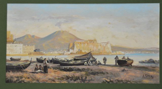 Dipinto firmato olio su tavola – Vesuvio, anni ‘80