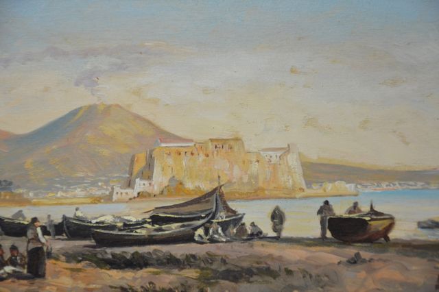 Dipinto firmato olio su tavola – Vesuvio, anni ‘80