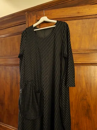 Abito donna nero a righe