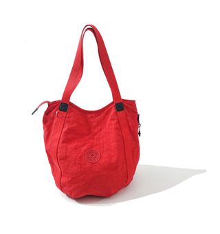 Kipling/ Bolso tote de lona roja.
