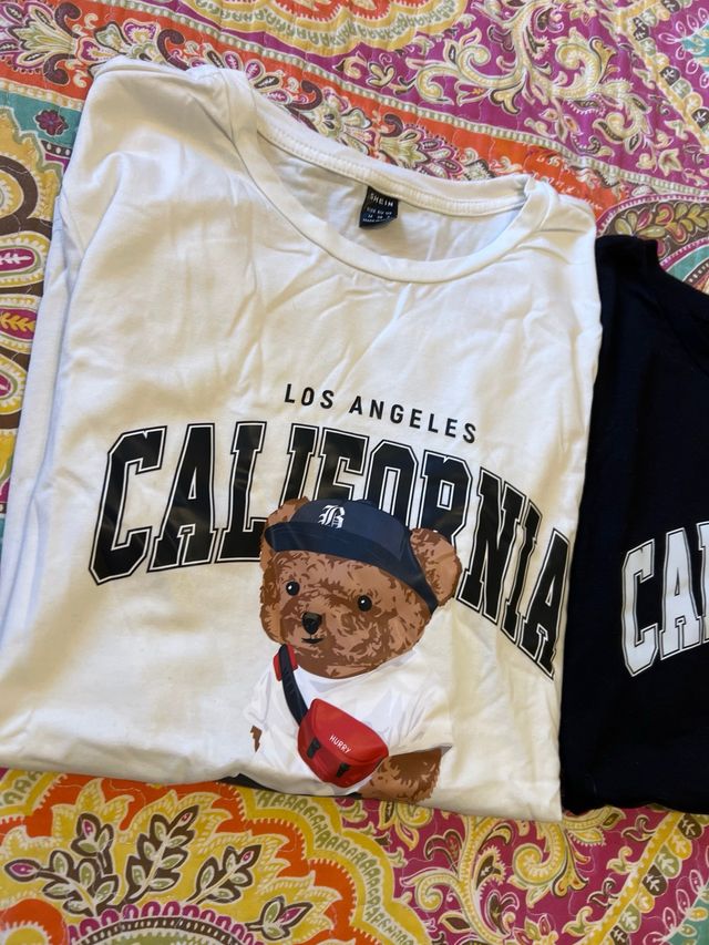 2 Camisetas California Oso SHEIN Talla M