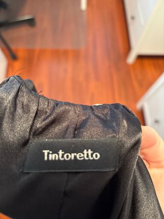 Vestido largo fiesta blanco y negro