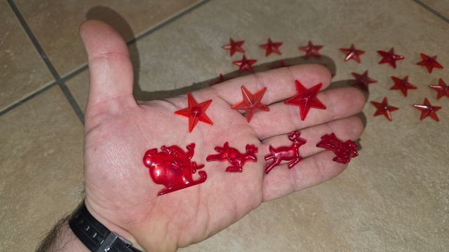 Stelline e renne in plastica ricambio per cappelli