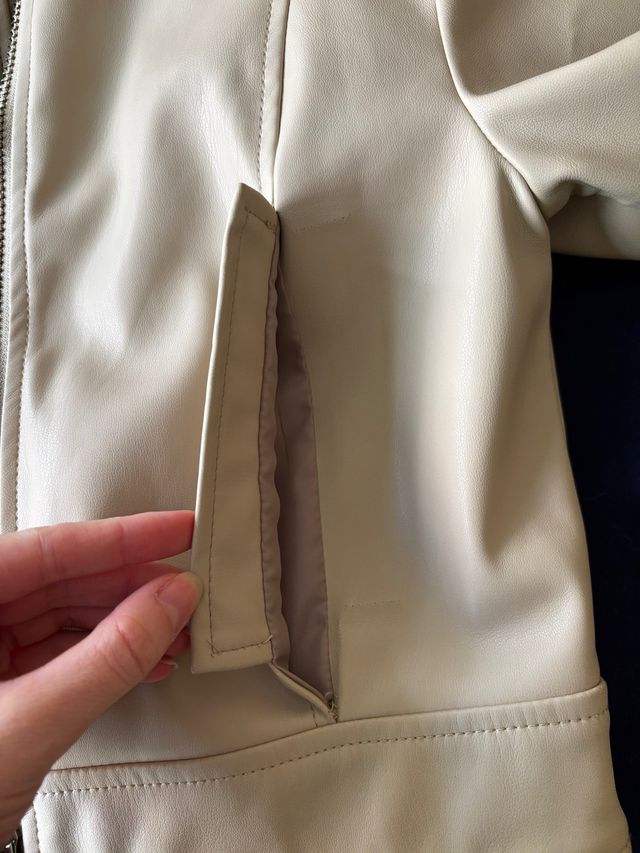 Chaqueta ASOS Beige Imitación de Cuero