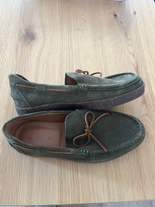 Mocasines Zara Verde Oliva