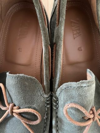 Mocasines Zara Verde Oliva