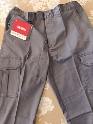 Pantalones Velilla Stretch Multibolsillos Gris Tal