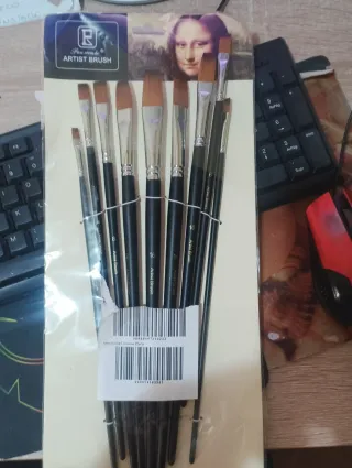 Juego 9 Pinceles Planos Nailon