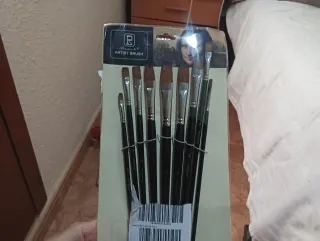 Juego 9 Pinceles Planos Nailon