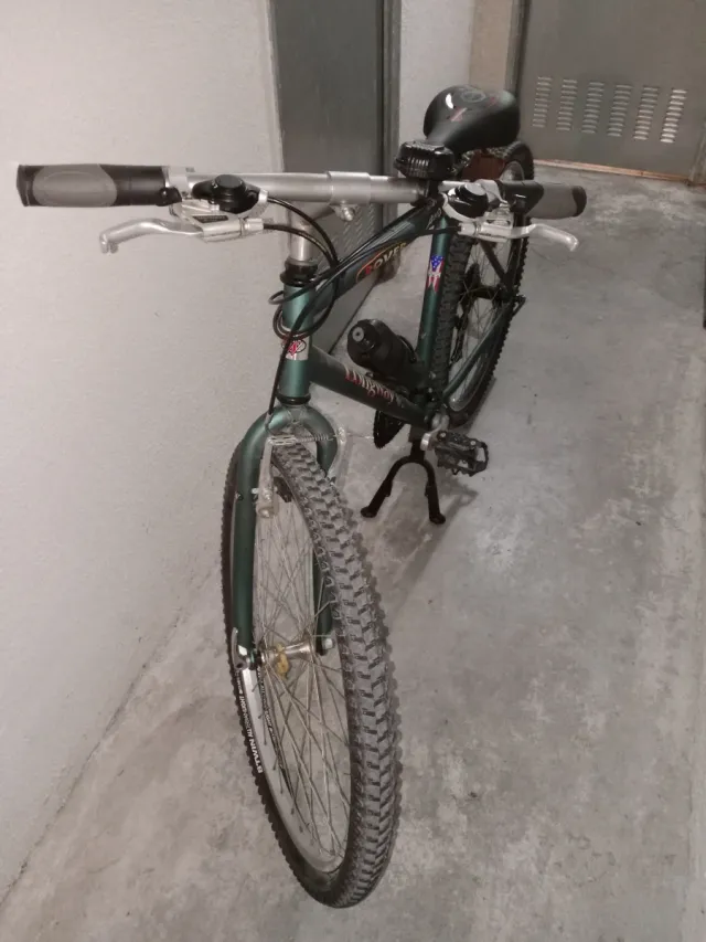 Bicicleta de montaña verde
