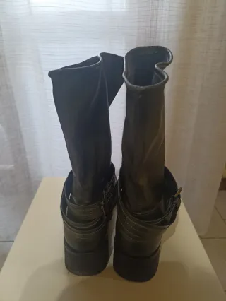 Stivali donna verde bosco con fibbia