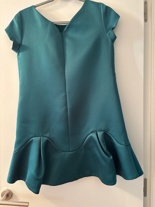 Vestido fiesta verde azulado