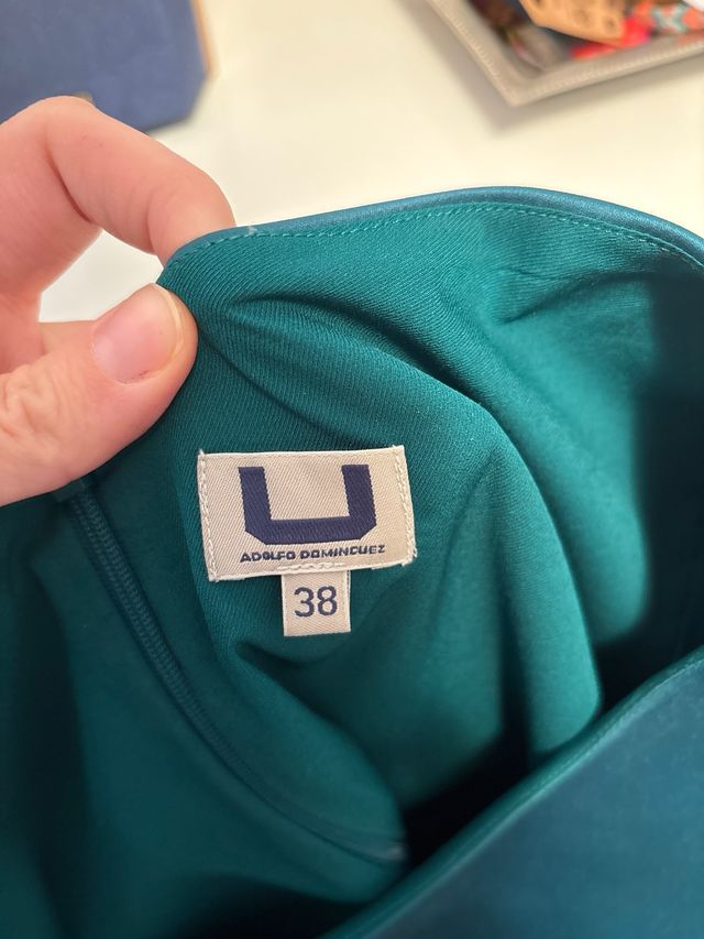 Vestido fiesta verde azulado