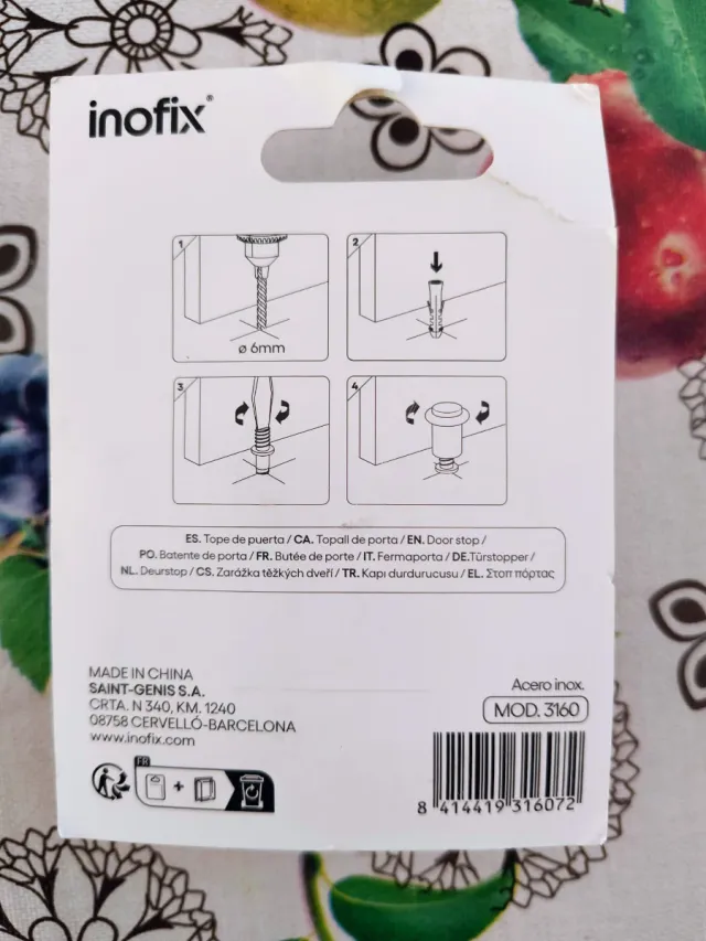 Tope de puerta INOFIX acero inoxidable