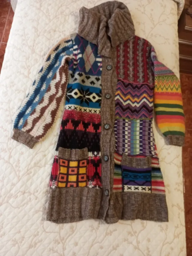 Chaqueta Desigual Larga Patchwork Talla M