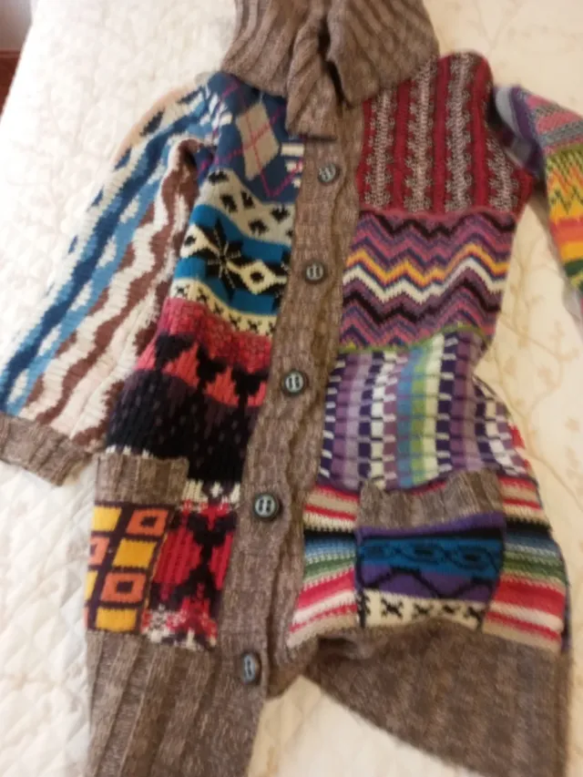 Chaqueta Desigual Larga Patchwork Talla M