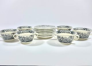 Conjunto Consomé Vistas Negra. La Cartuja