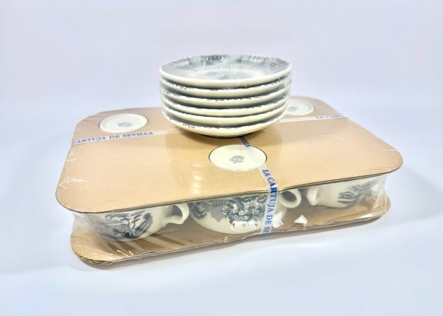 Conjunto Consomé Vistas Negra. La Cartuja