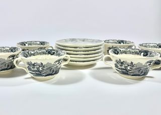 Conjunto Consomé Vistas Negra. La Cartuja