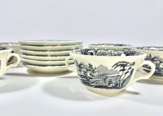 Conjunto Consomé Vistas Negra. La Cartuja