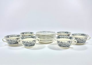 Conjunto Consomé Vistas Negra. La Cartuja