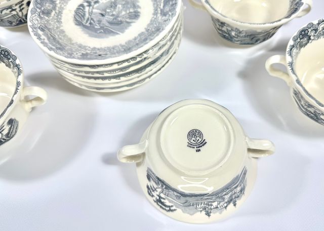 Conjunto Consomé Vistas Negra. La Cartuja