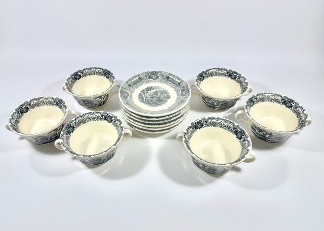 Conjunto Consomé Vistas Negra. La Cartuja