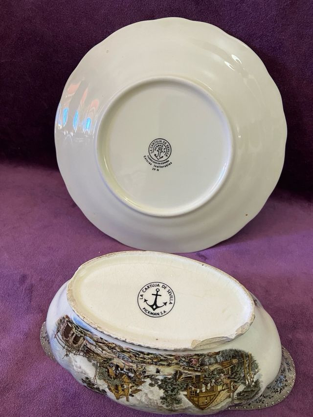 Plato y salsera La Cartuja viejo molino