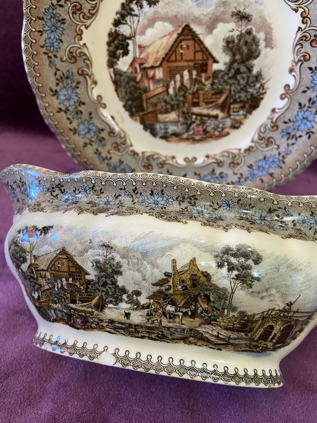 Plato y salsera La Cartuja viejo molino