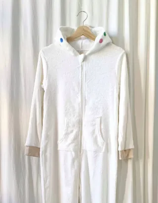 Pijama blanco tipo mono para 12-14 años (nuevo)