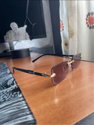 Occhiali da sole senza montatura oro/marrone