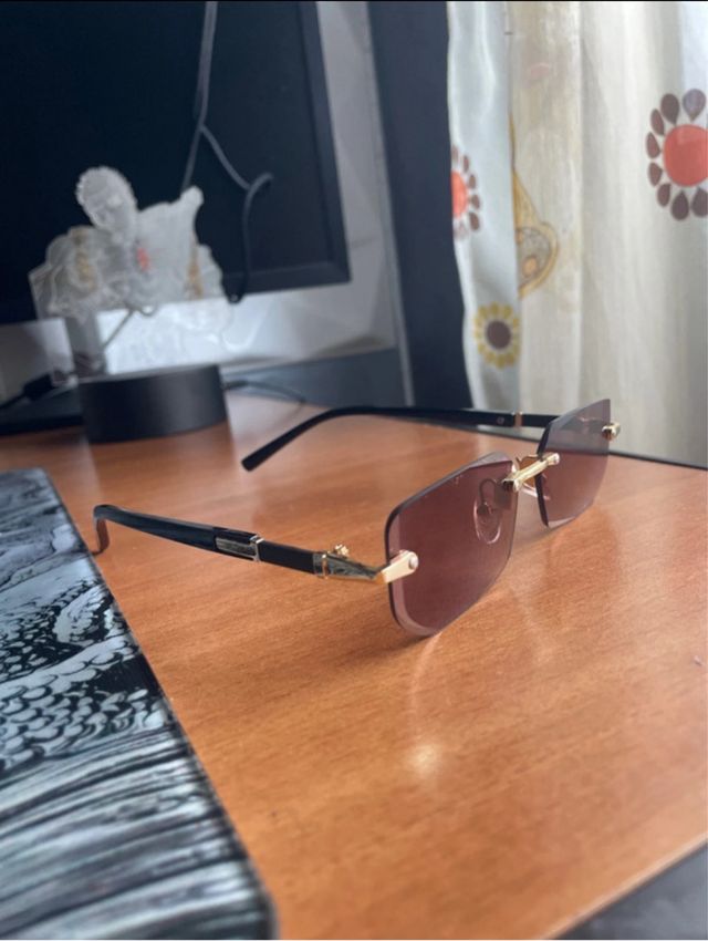 Occhiali da sole senza montatura oro/marrone