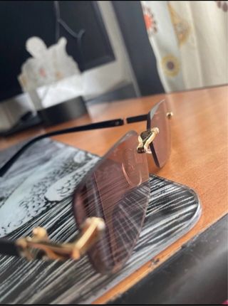 Occhiali da sole senza montatura oro/marrone