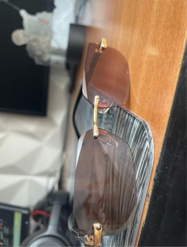 Occhiali da sole senza montatura oro/marrone