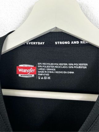 Camiseta Manga Larga Wrangler Deporte Negra Retro