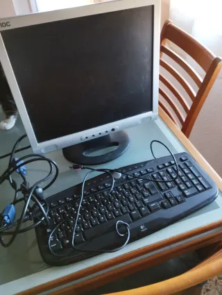 Pantalla AOC y Teclado Logitech