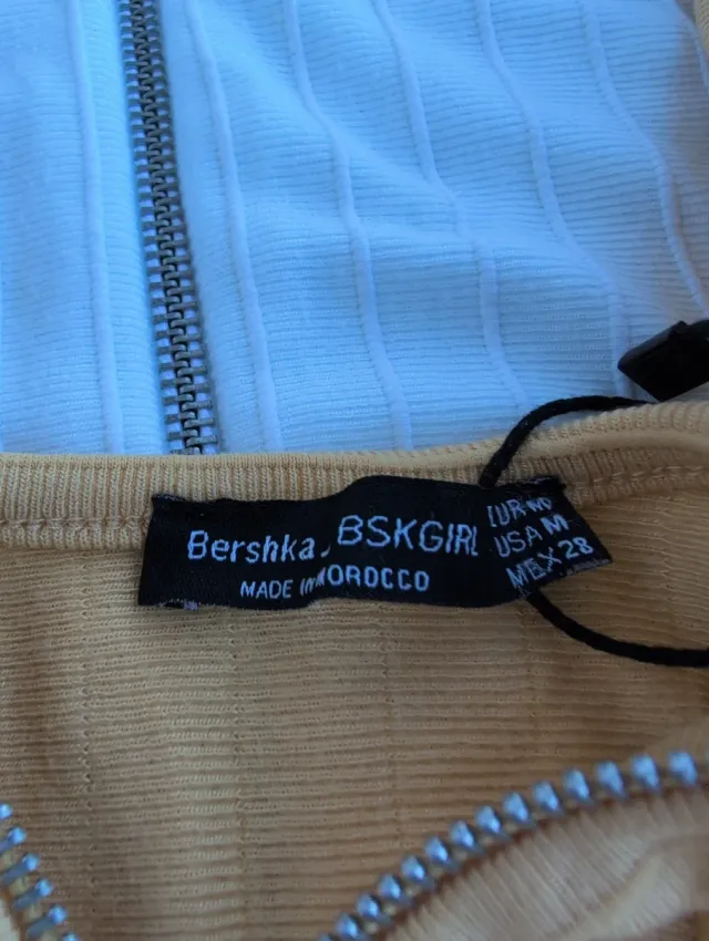 Tops Cortos Cremallera (Amarillo y Blanco)