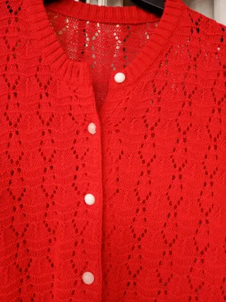 Chaqueta de punto roja