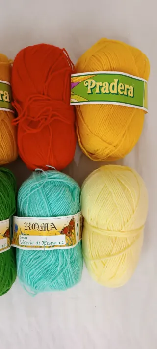 6 Ovillos Lana Pradera y Valeria di Roma 100 grms