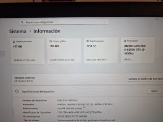 Portátil HP EliteBook 840 G5 32GB RAM 512GB SSD