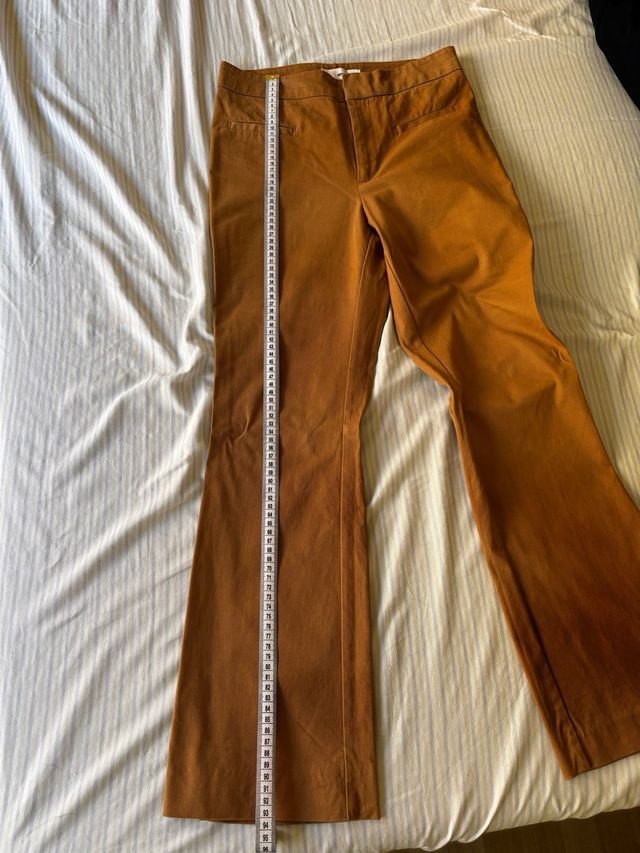 Pantalón Mango Marrón Mostaza